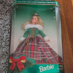 Barbie Festive Doll in Green and Red Plaid